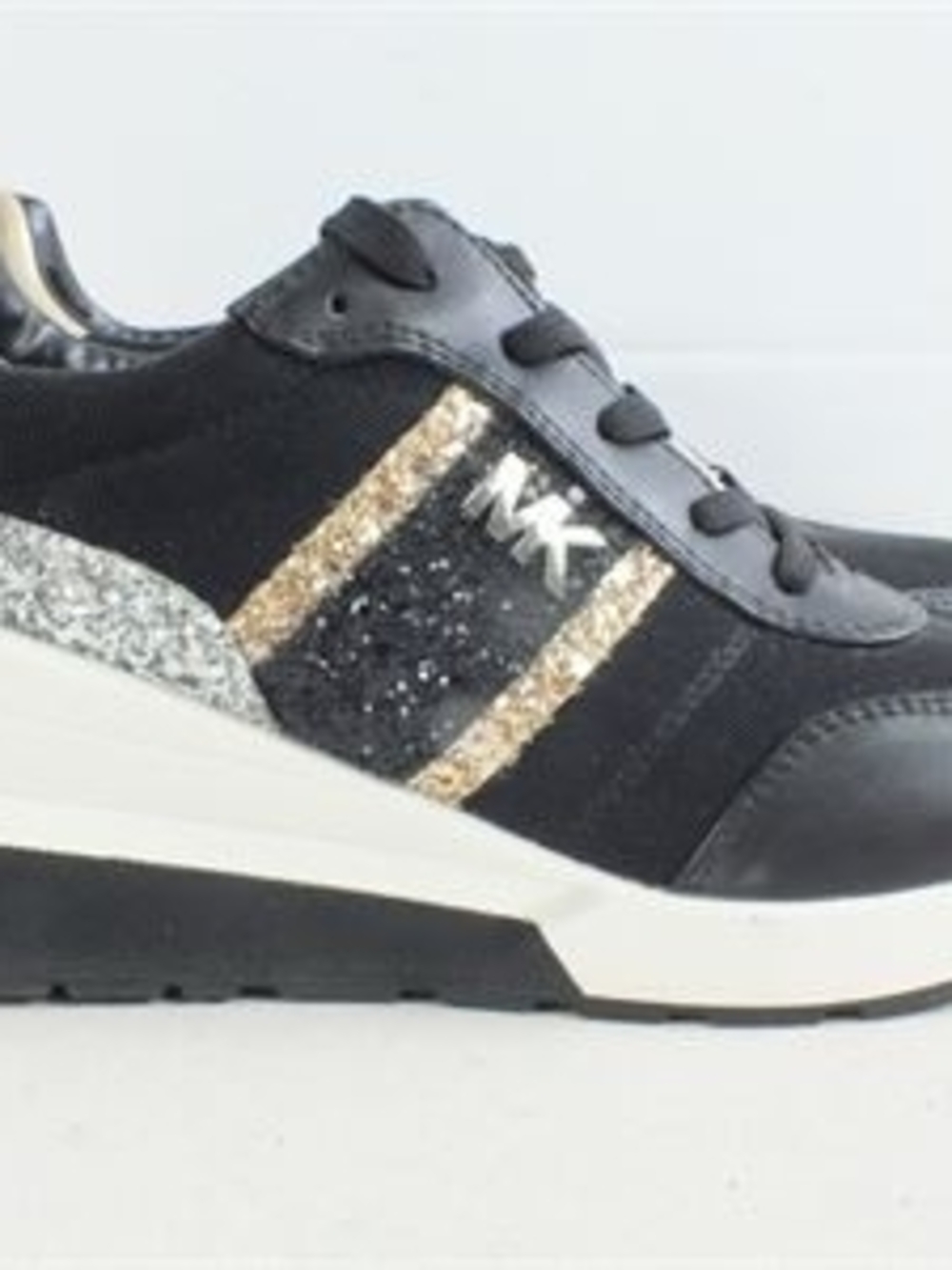 Michael Kors Sneakers Black Glitter Accent Size 8 Women